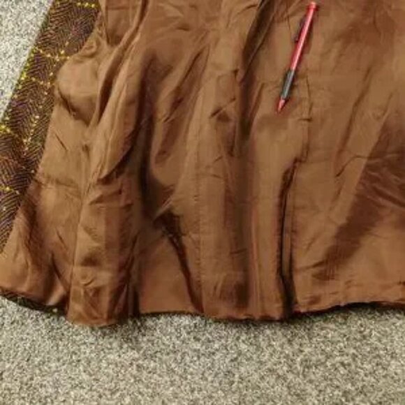 Salvatore Ferragamo Blazer Jacket Tweed Wool Herringbone Plaid Womens 46 (US 12) - Picture 9 of 14